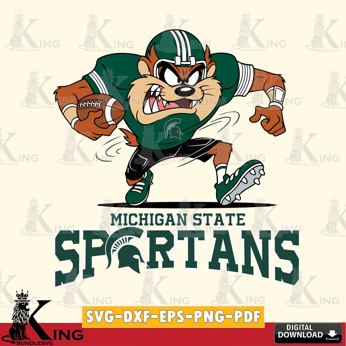 Michigan State Spartans Taz Football Helmet SVG file, Cut file , Digital Download , Instant Download, Taz svg, NCAA svg