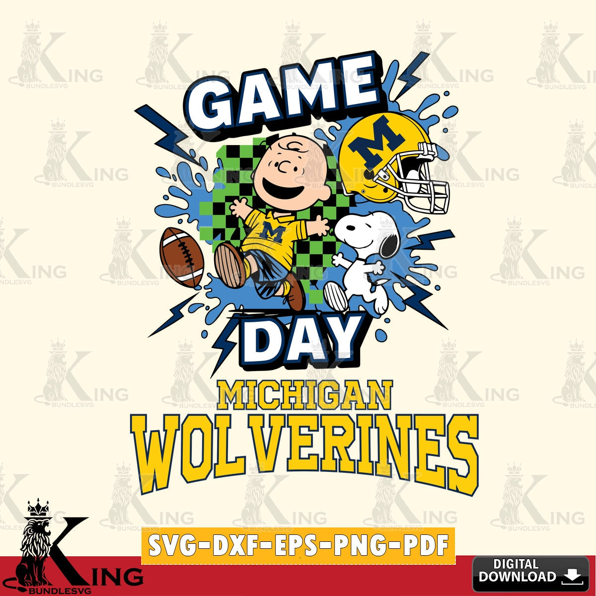 Michigan Wolverines Game Day Peanuts SVG, Cricut, Cut file , Digital Download , Instant Download, Peanuts svg, NCAA svg, Football svg, Sport svg