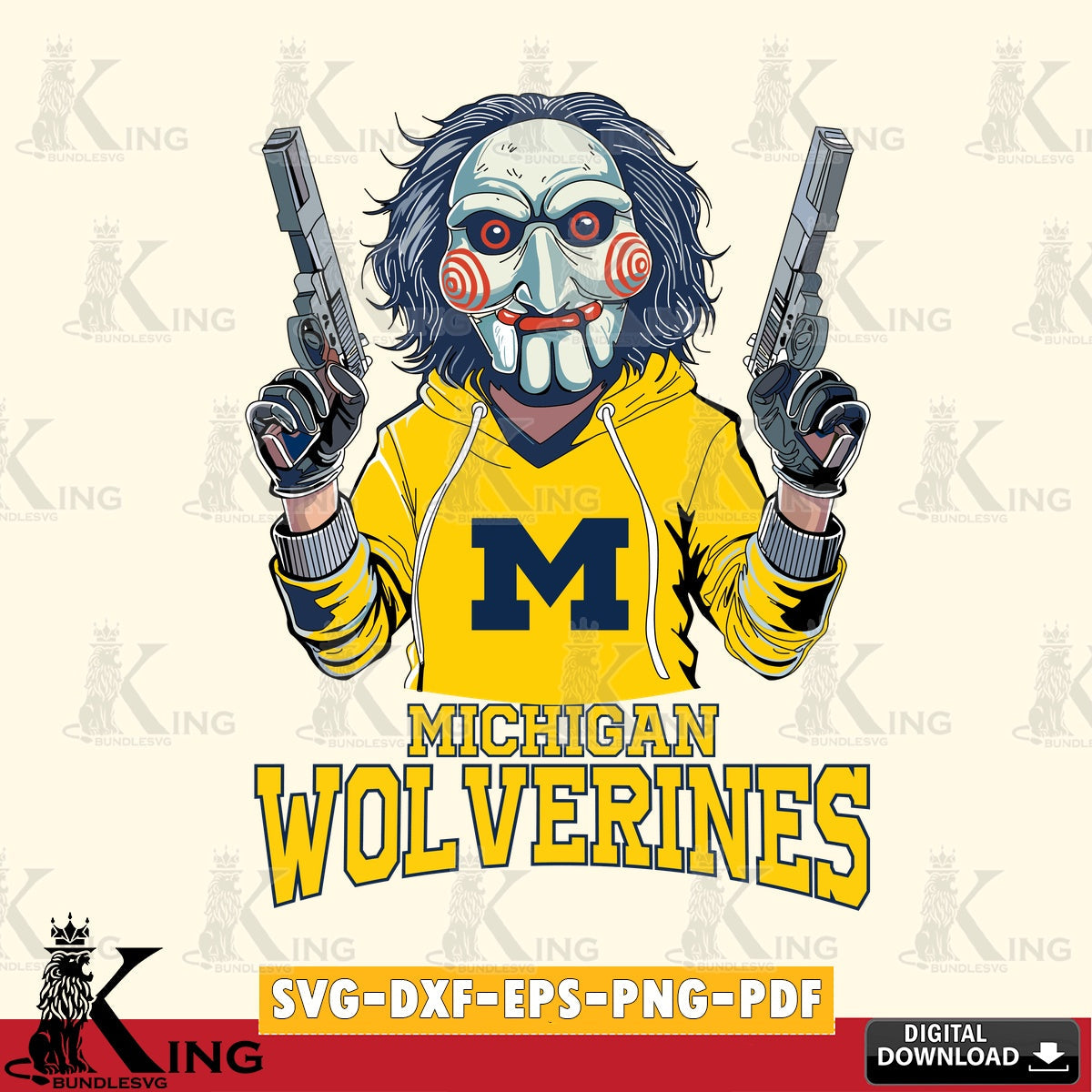 Unique artwork depicting the Michigan Wolverines Jigsaw Billy Football, versatile clip art for stickers, decals, and mugs.