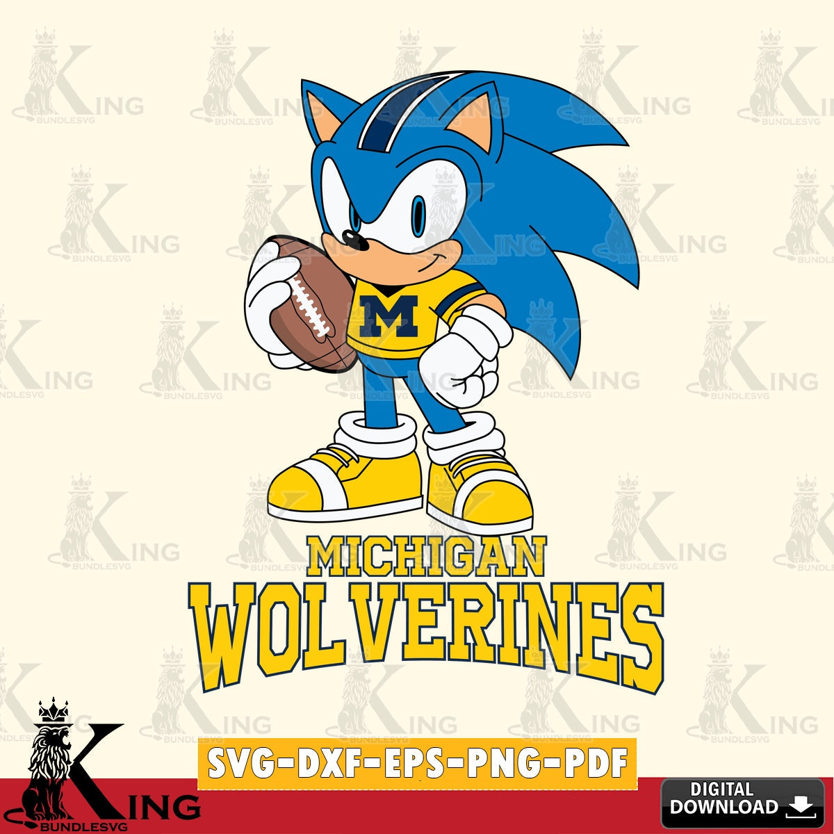 Michigan Wolverines Sonic Game Day Ready SVG file, Vector , Digital Download , PDF File , Instant Download