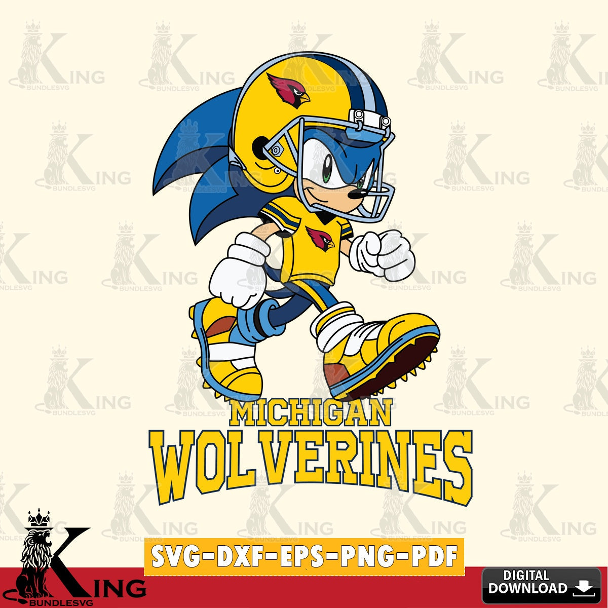 Michigan Wolverines Sonic Ready Football SVG file, Vector , Digital Download , PDF File , Instant Download