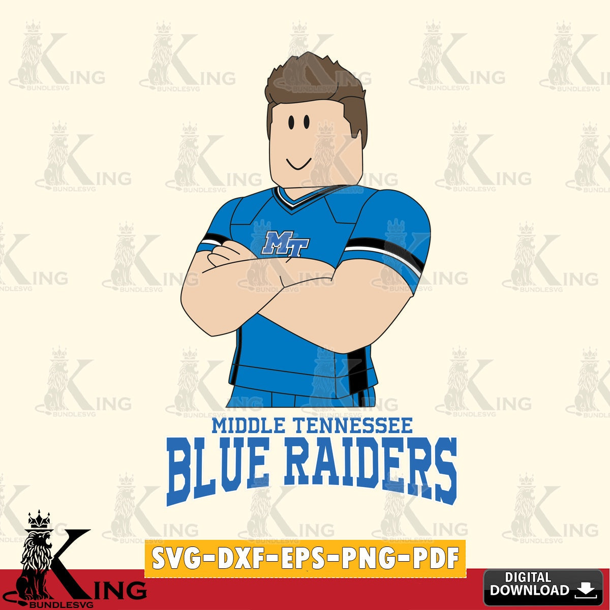 Middle Tennessee Blue Raiders Roblox Football SVG file , NCAA Cricut, File cut , Digital Download , PDF File