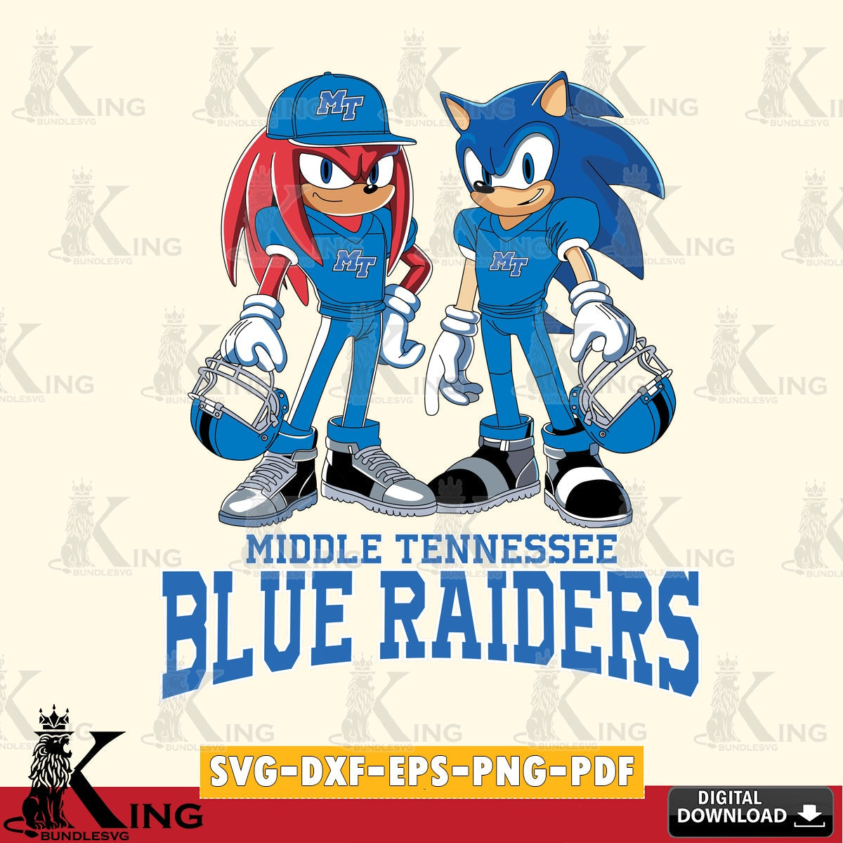Modern graphic depicting Middle Tennessee Blue Raiders football player, a high-quality vector for DIY scrapbooking and home decor