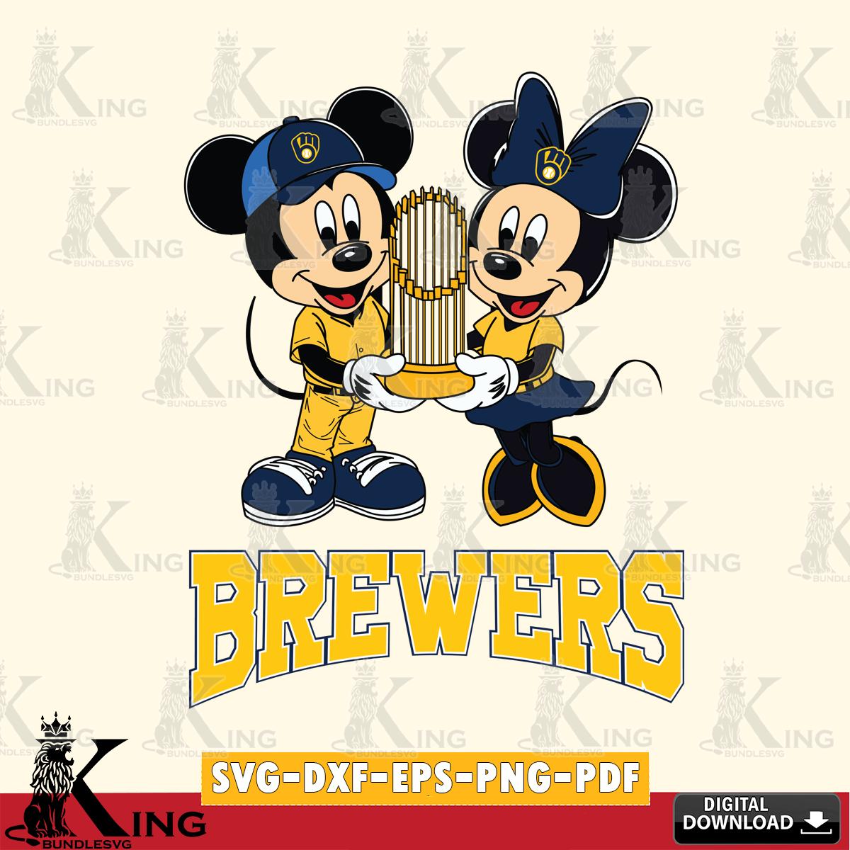 Milwaukee Brewers Mickey Minnie Mouse Champions SVG File, MLB for Cricut, Silhouette, Digital Download , file cut