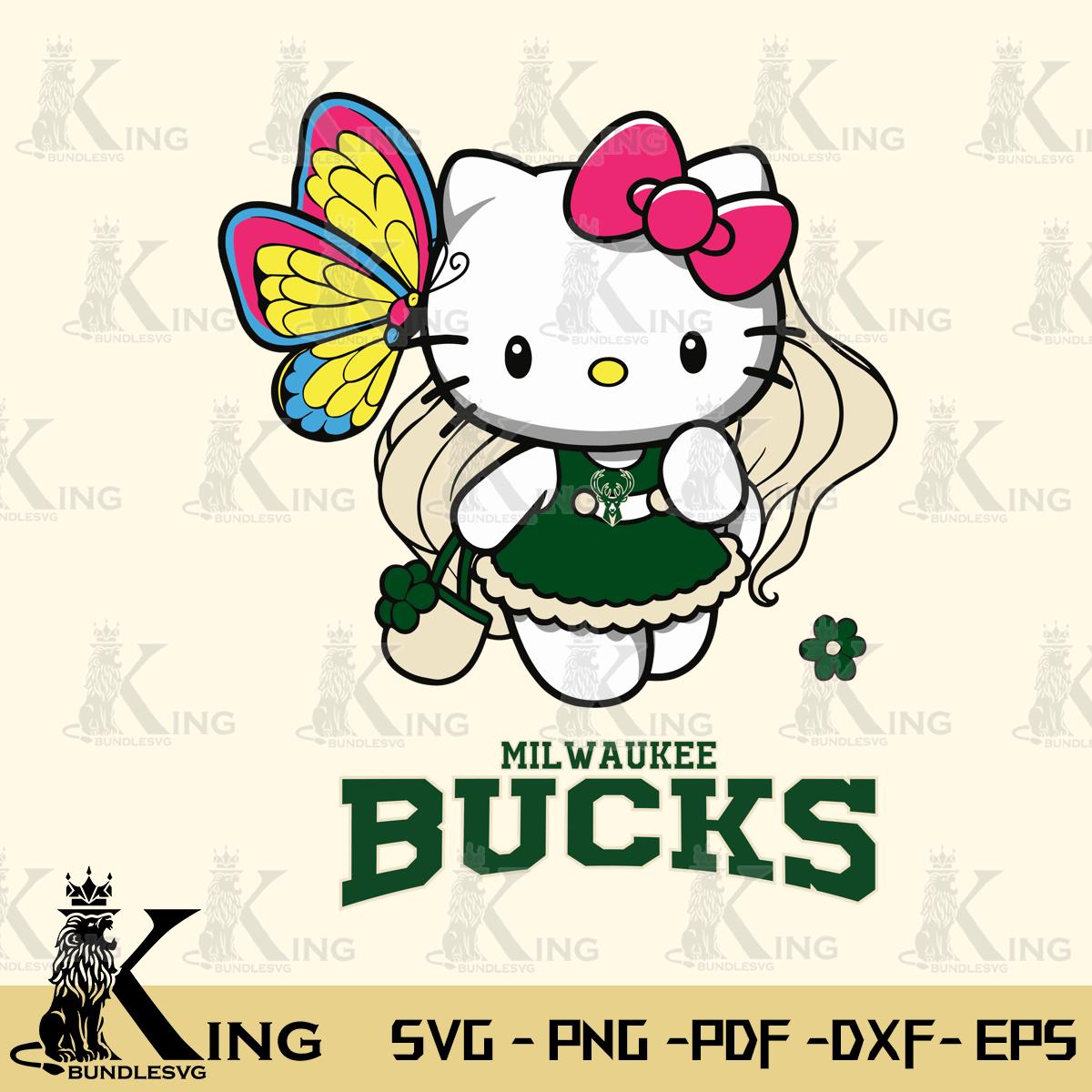 Milwaukee Bucks Kitty Cartoon Svg Eps Dxf Png File, Digital Download