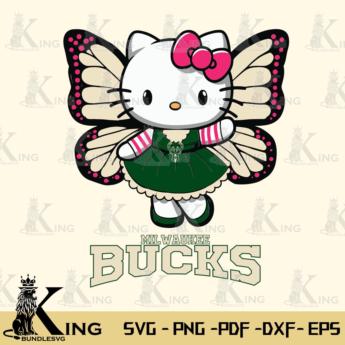 Milwaukee Bucks Whimsical Kitty Wings Svg Eps Dxf Png File, Digital Download
