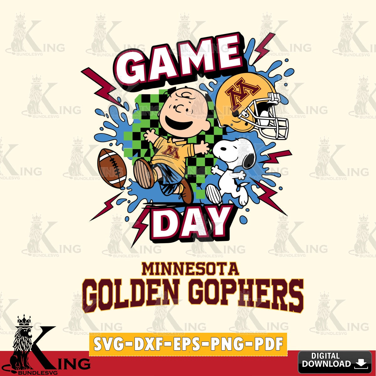 Minnesota Golden Gophers Game Day Peanuts SVG, Cricut, Cut file , Digital Download , Instant Download, Peanuts svg, NCAA svg, Football svg, Sport svg