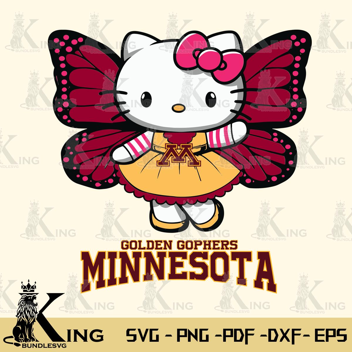 Minnesota Golden Gophers Whimsical Kitty Wings Svg Eps Dxf Png File, Digital Download