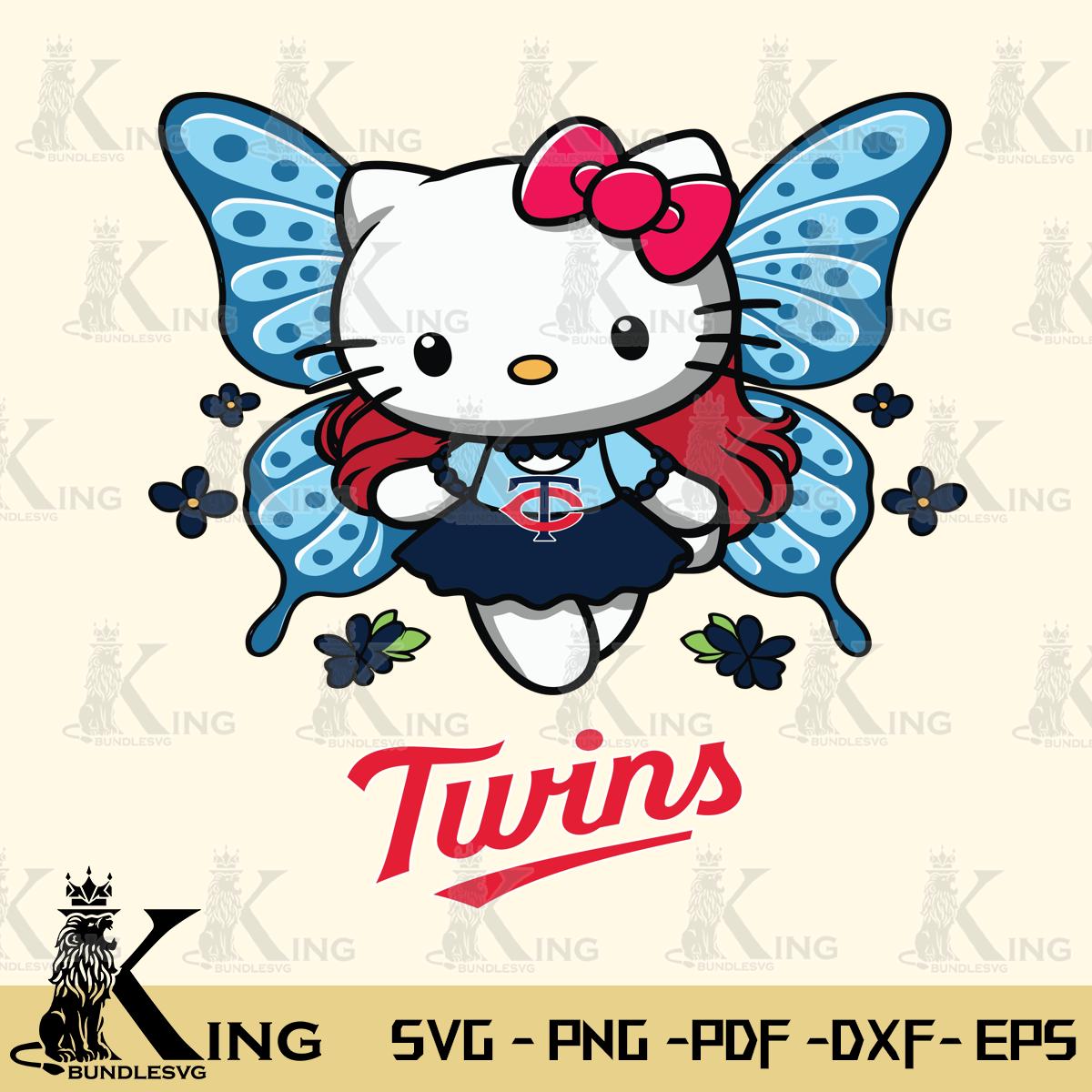 Minnesota Twins Butterfly Kitty Charm Svg Eps Dxf Png File, Digital Download
