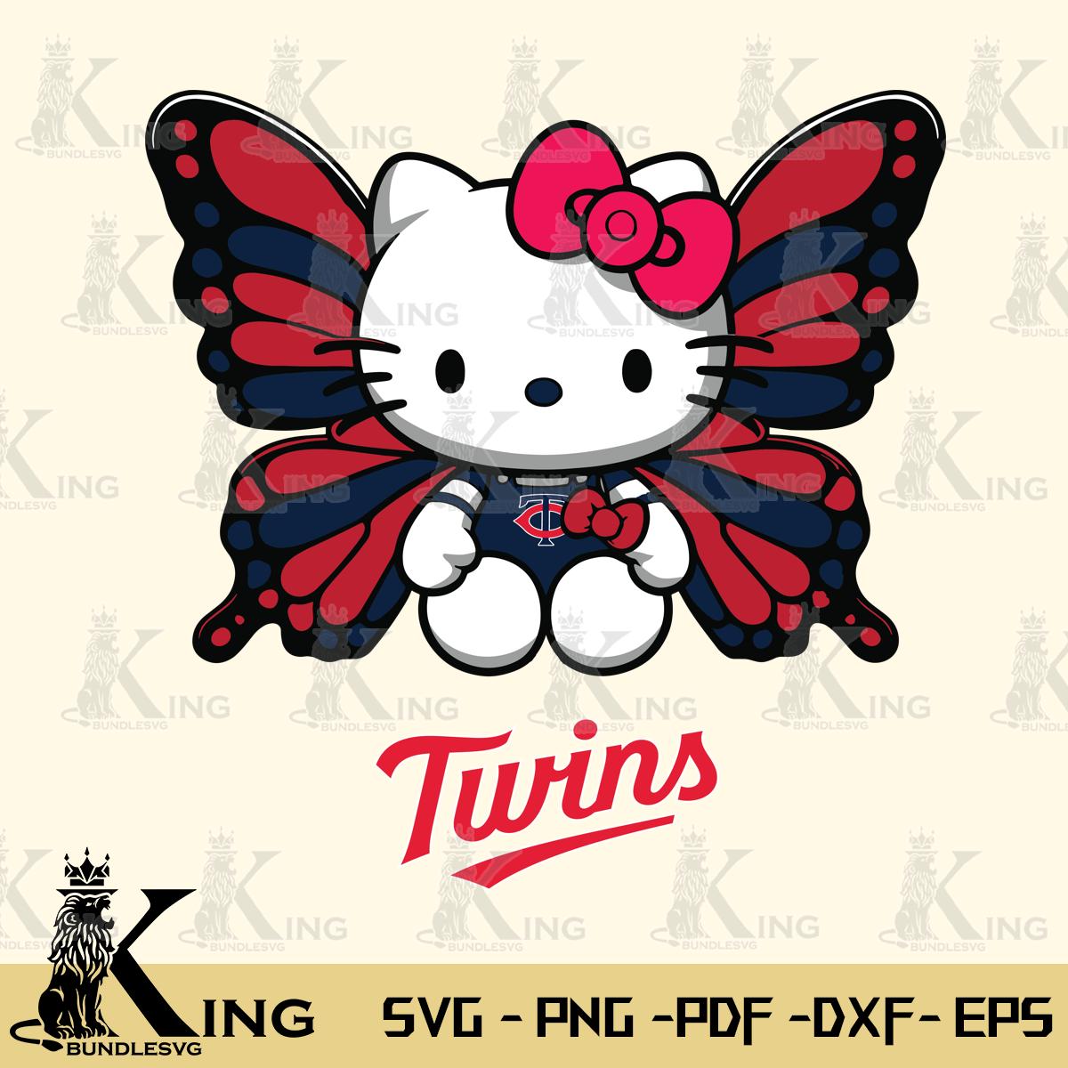 Minnesota Twins Butterfly Kitty Delight Svg Eps Dxf Png File, Digital Download
