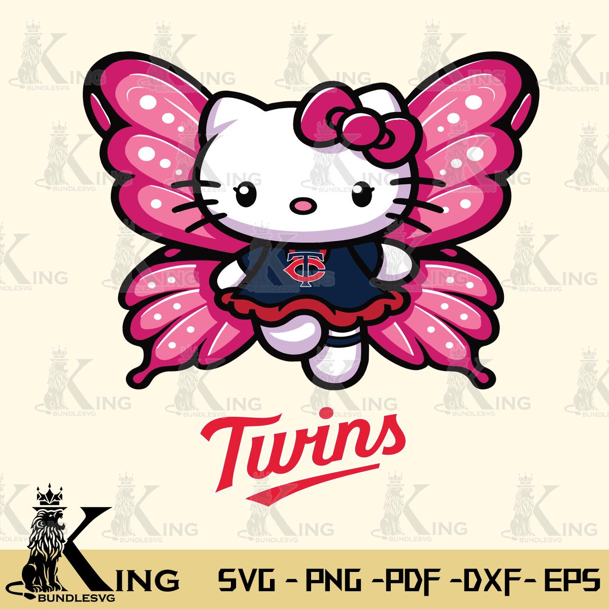 Minnesota Twins Hello Kitty Dreamscape Svg Eps Dxf Png File, Digital Download