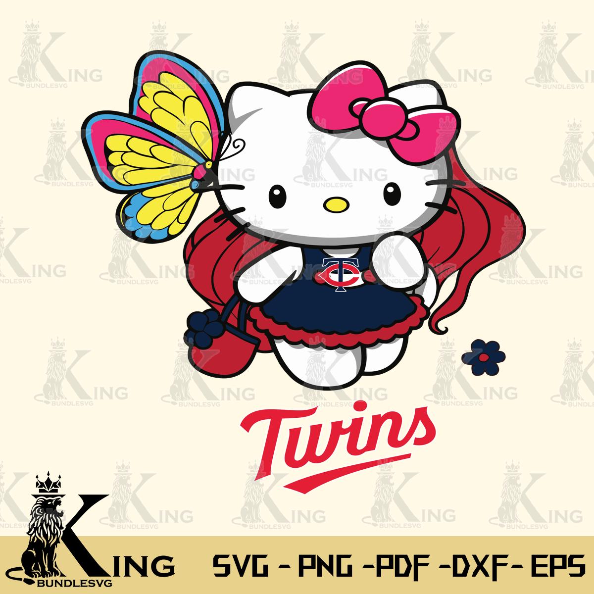 Minnesota Twins Kitty Cartoon Svg Eps Dxf Png File, Digital Download