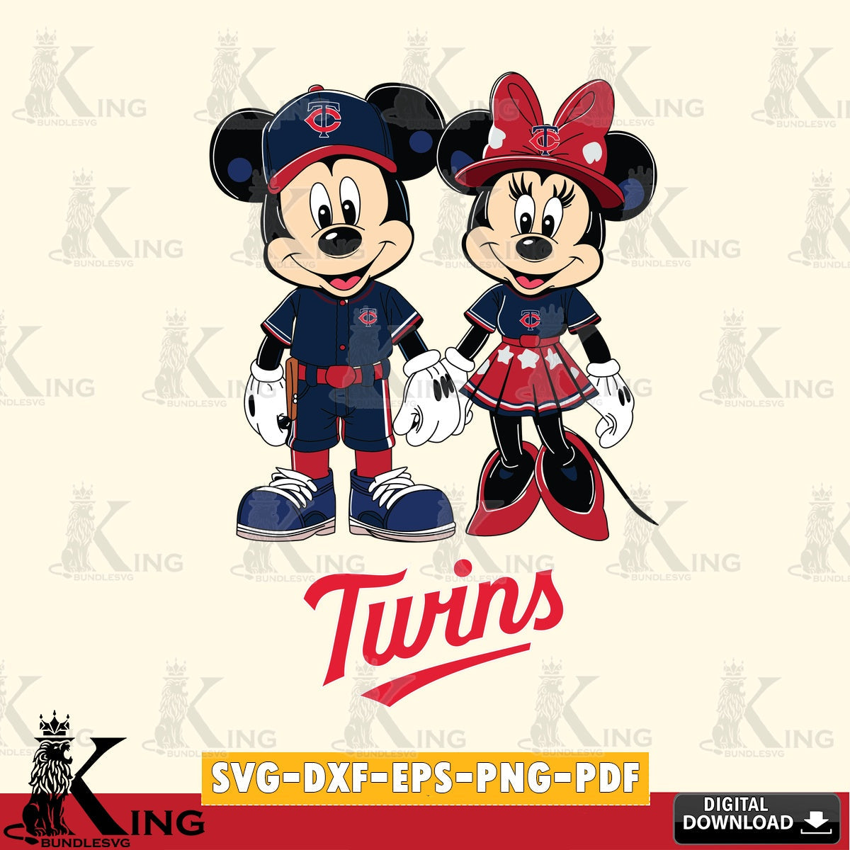 Minnesota Twins Mickey Minnie Baseball SVG file , For Cricut, File cut , Digital Download , PDF File, Cut Files