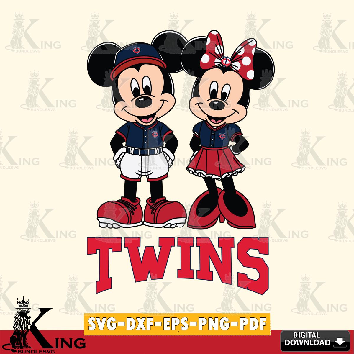 Minnesota Twins Mickey Minnie Mouse Baseball SVG File, MLB for Cricut, Silhouette, Digital Download , file cut