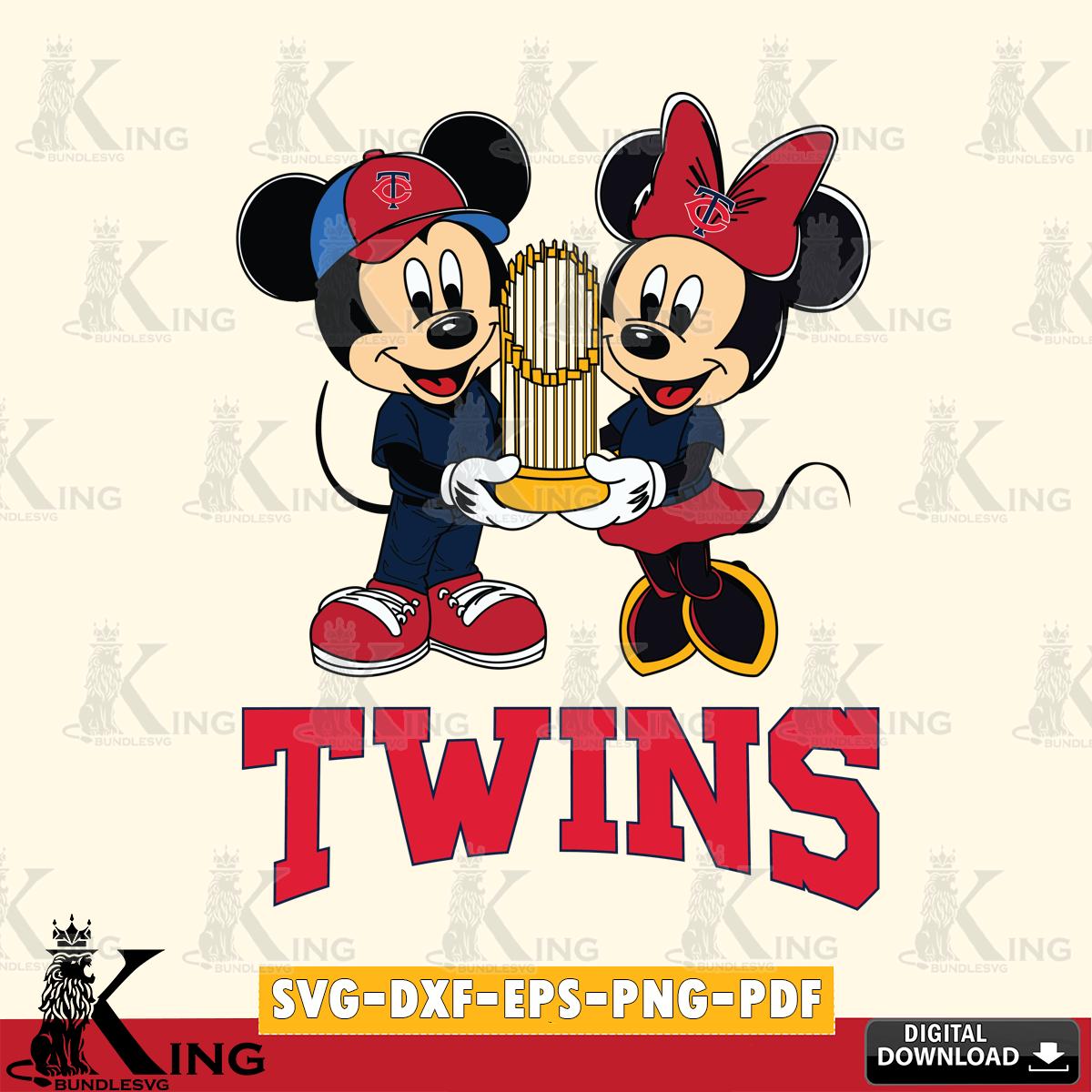 Minnesota Twins Mickey Minnie Mouse Champions SVG File, MLB for Cricut, Silhouette, Digital Download , file cut