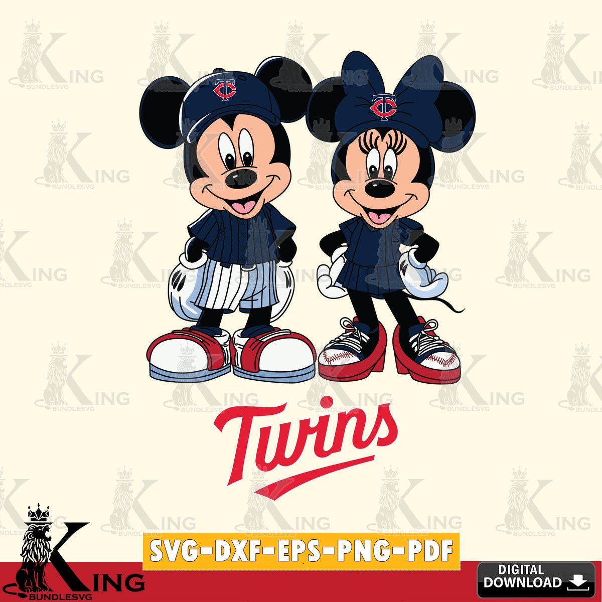 Minnesota Twins Mickey Minnie Mouse Fan SVG file , For Cricut, File cut , Digital Download , PDF File, Cut Files