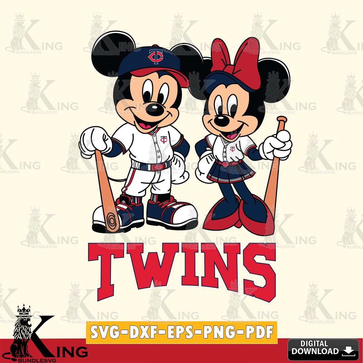 Minnesota Twins Mickey Minnie Mouse player SVG File, MLB for Cricut, Silhouette, Digital Download , file cut
