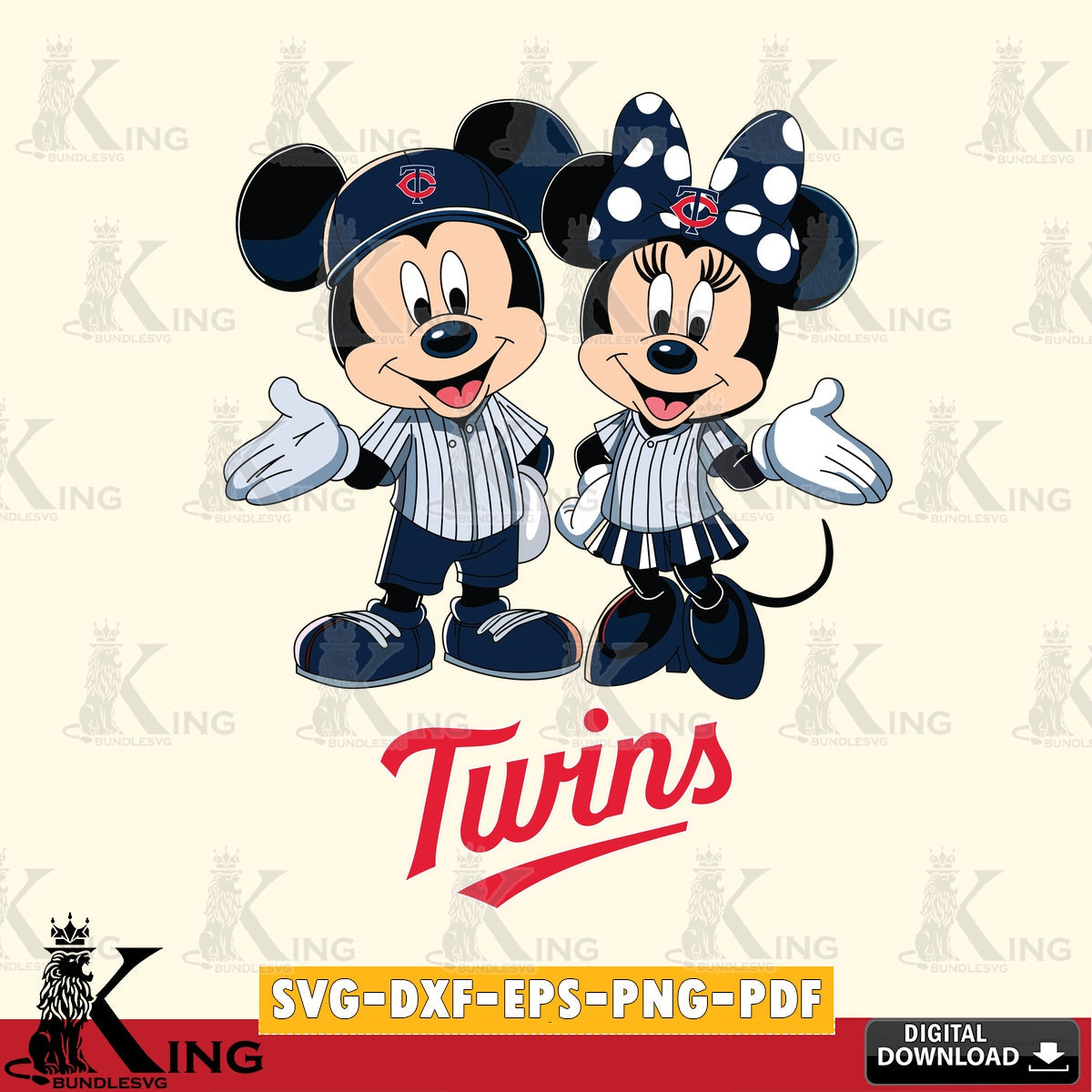 Minnesota Twins Mickey Minnie couple SVG file , For Cricut, File cut , Digital Download , PDF File, Cut Files