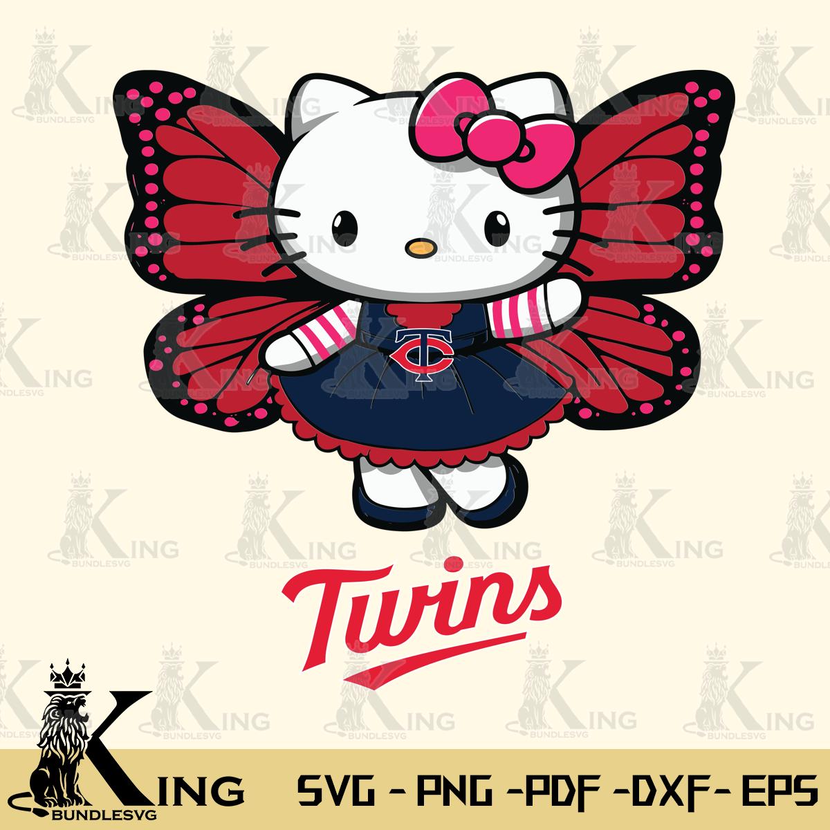 Minnesota Twins Whimsical Kitty Wings Svg Eps Dxf Png File, Digital Download
