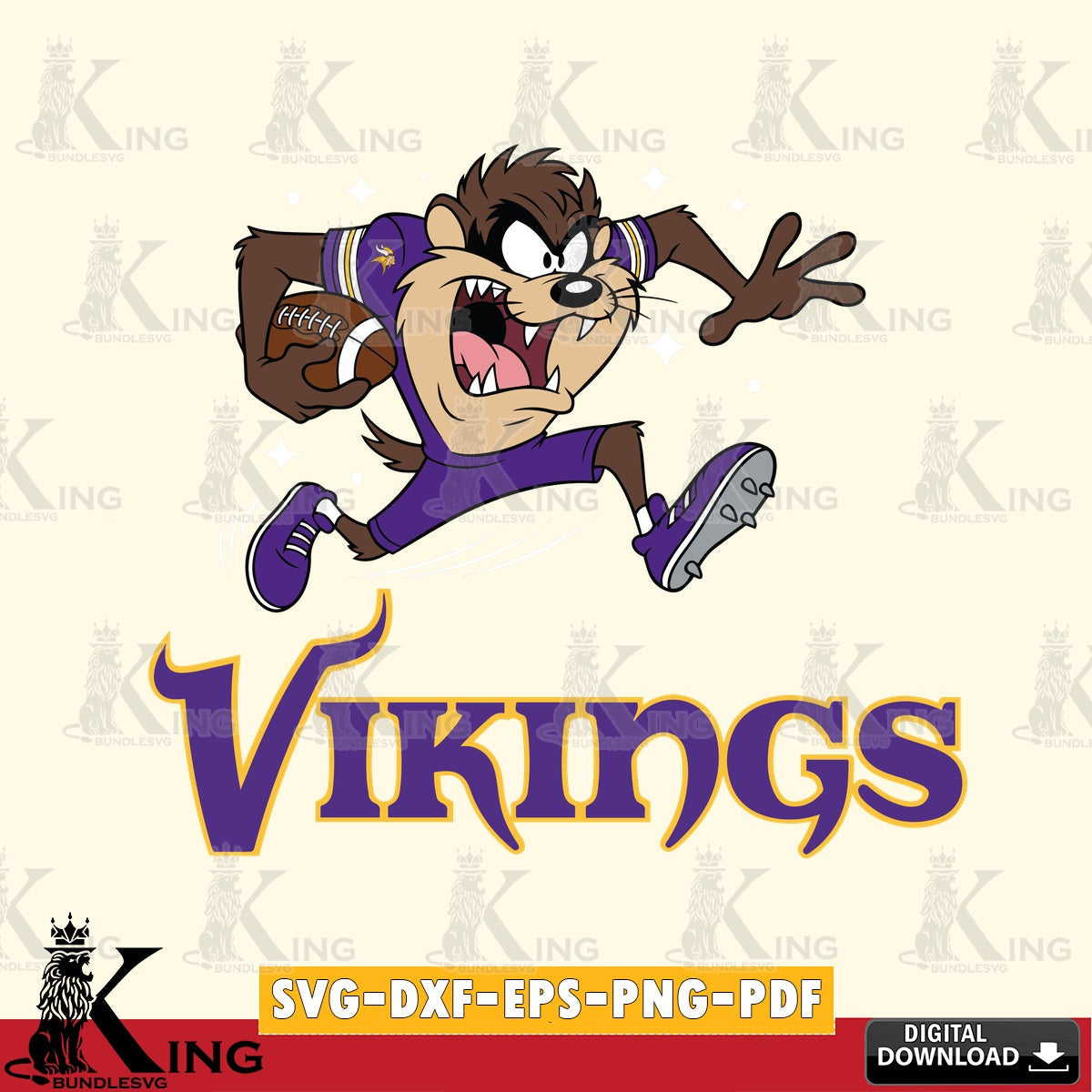 Minnesota Vikings Angry Taz Football Cut file , Digital Download , Instant Download, Looney Tunes svg, Football svg