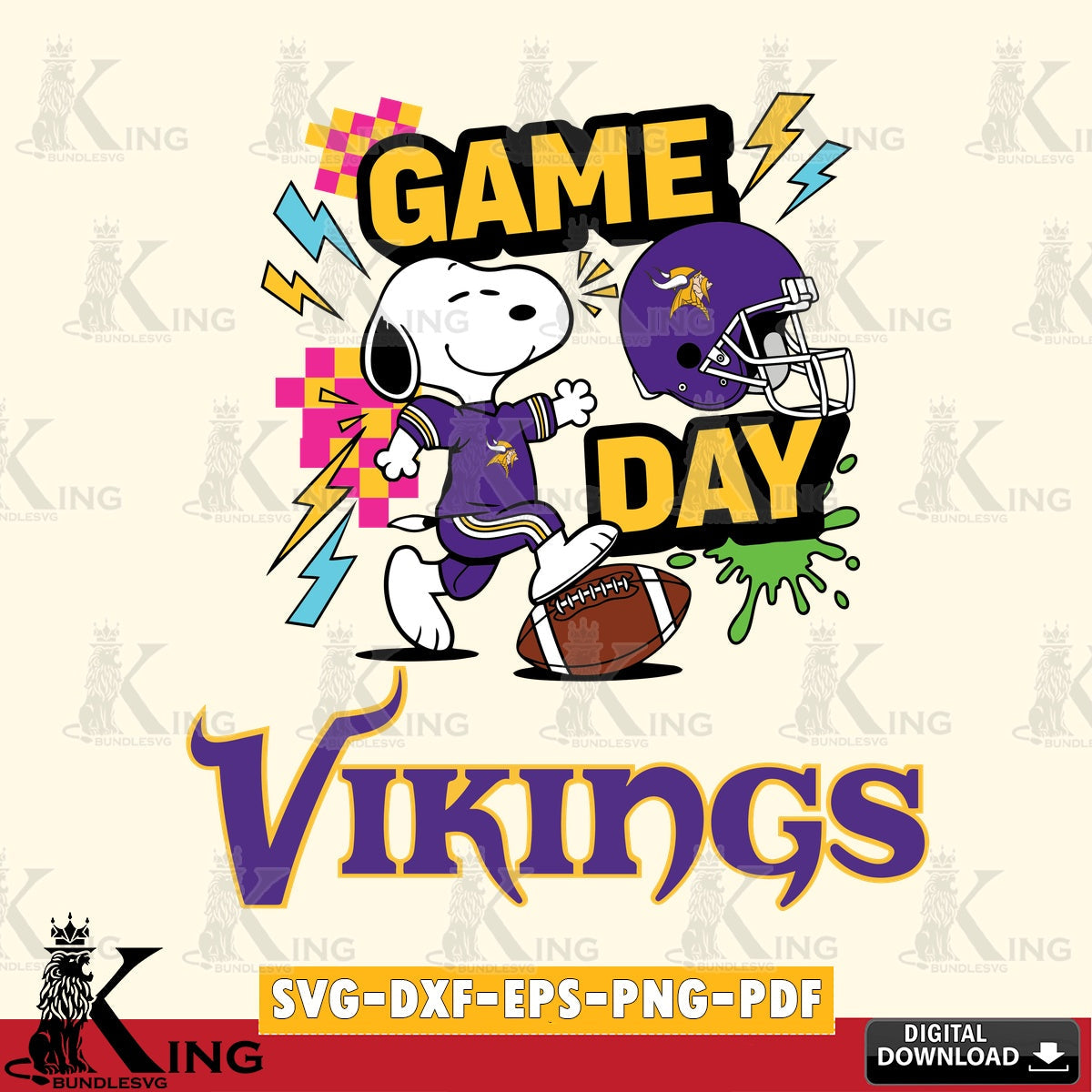 Minnesota Vikings Snoopy Game day Cricut file , Cut file , Digital Download , PDF File , Instant Download