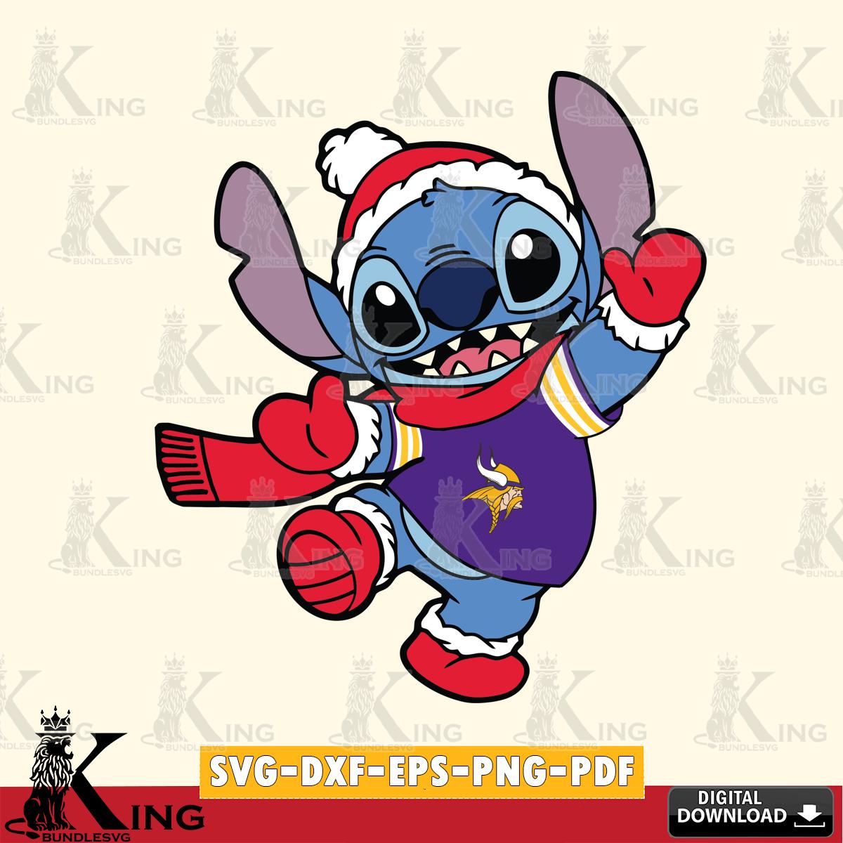 Minnesota Vikings Stitch Disney Christmas SVG, NFL for Cricut, Silhouette, Digital Download , file cut