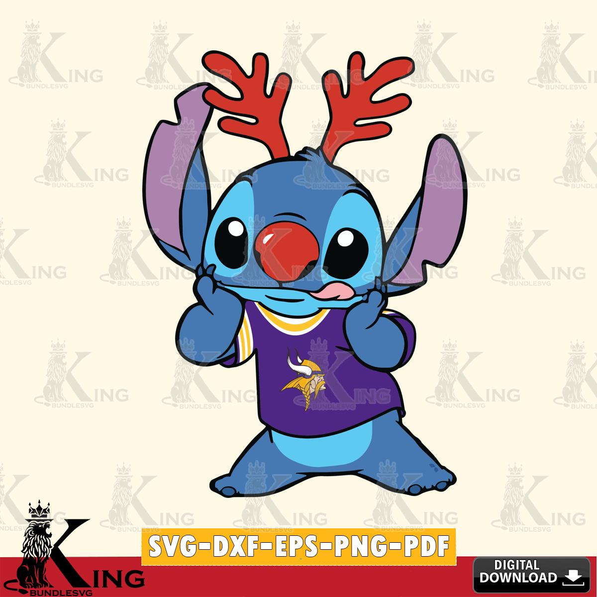 Minnesota Vikings Stitch Reindeer SVG, NFL for Cricut, Silhouette, Digital Download , file cut