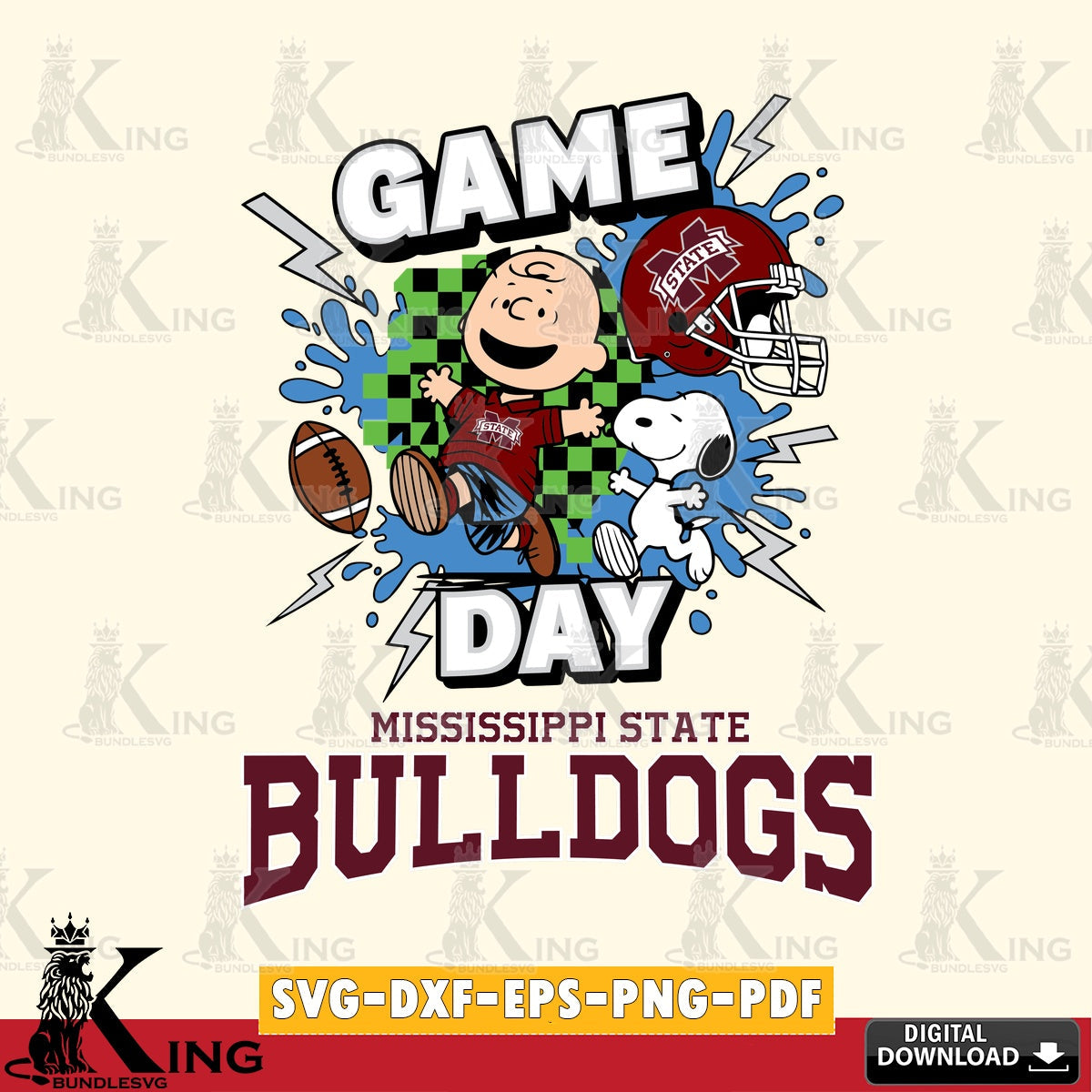 Mississippi State Bulldogs Game Day Peanuts SVG, Cricut, Cut file , Digital Download , Instant Download, Peanuts svg, NCAA svg, Football svg, Sport svg