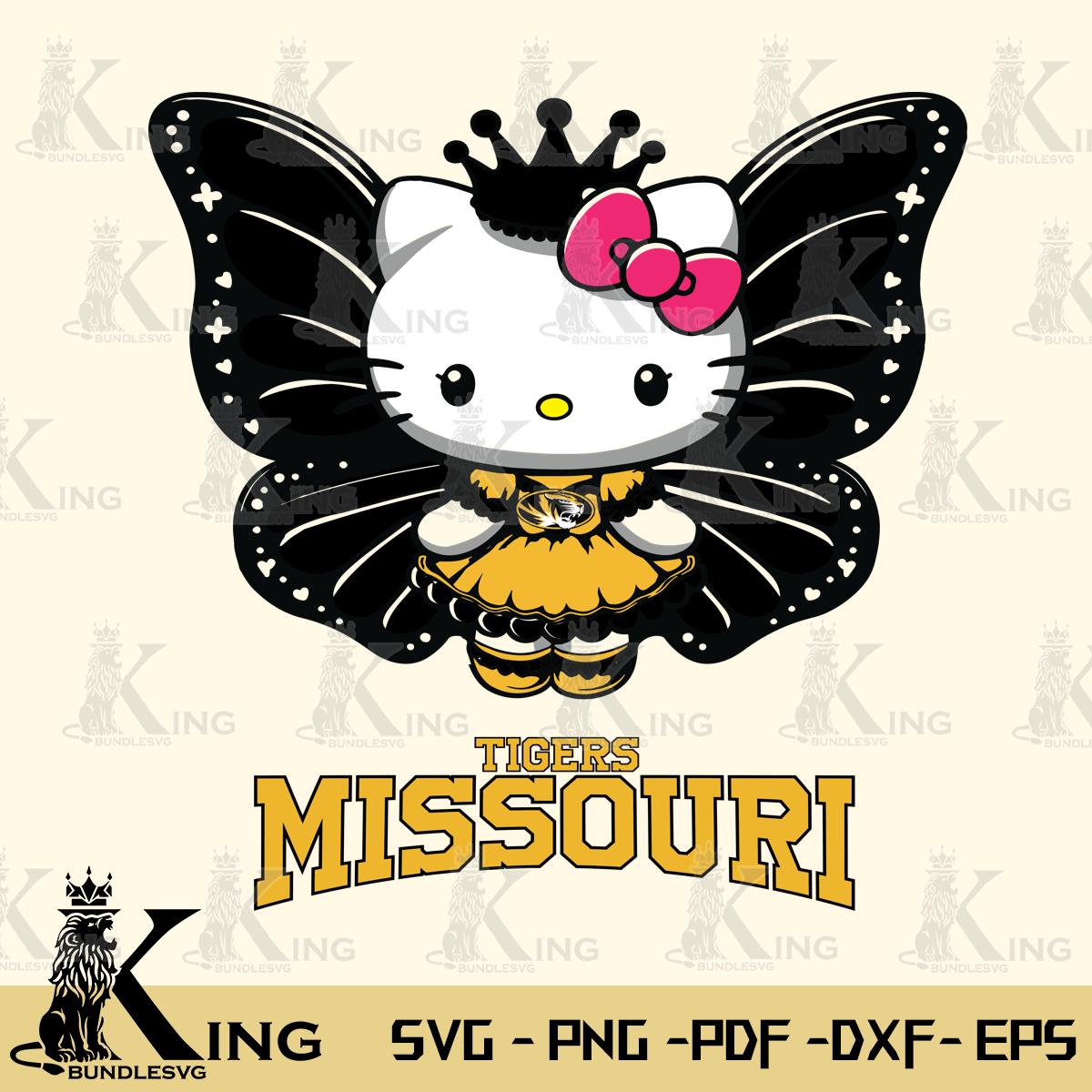 Missouri Tigers Kitty Wings & Flowers Svg Eps Dxf Png File, Digital Download