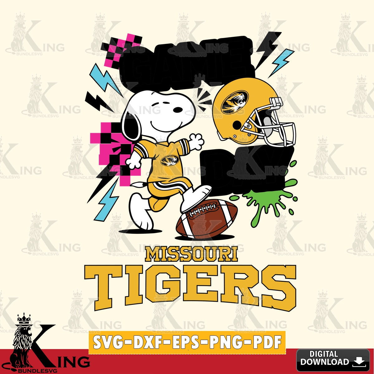 Missouri Tigers Snoopy Game day SVG, Cricut, Cut file , Digital Download , Instant Download, Peanuts svg, NCAA svg, Football svg, Sport svg