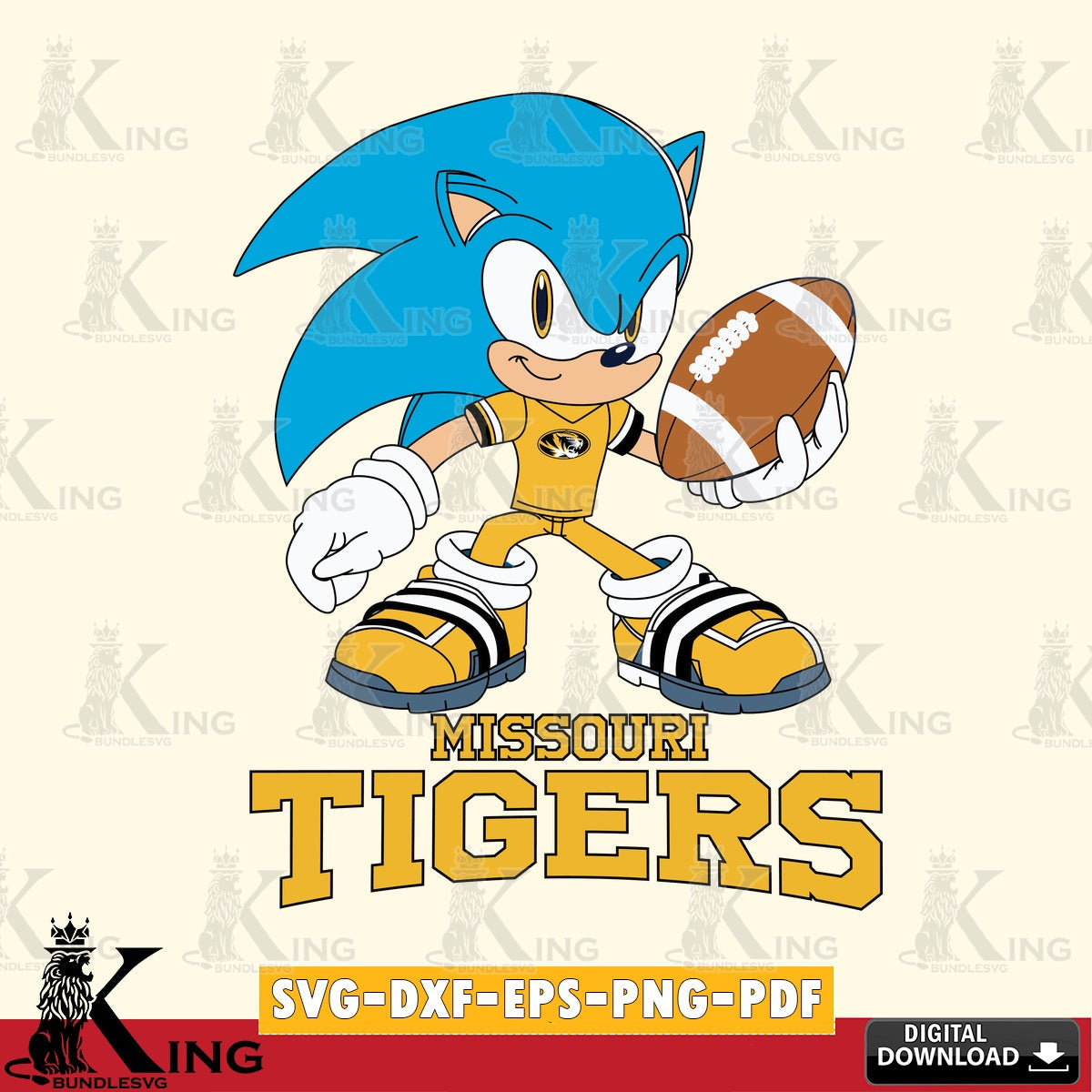 Hand-drawn style art of Missouri Tigers Sonic Rugby, a cut file ideal for vinyl projects and T-shirt printing