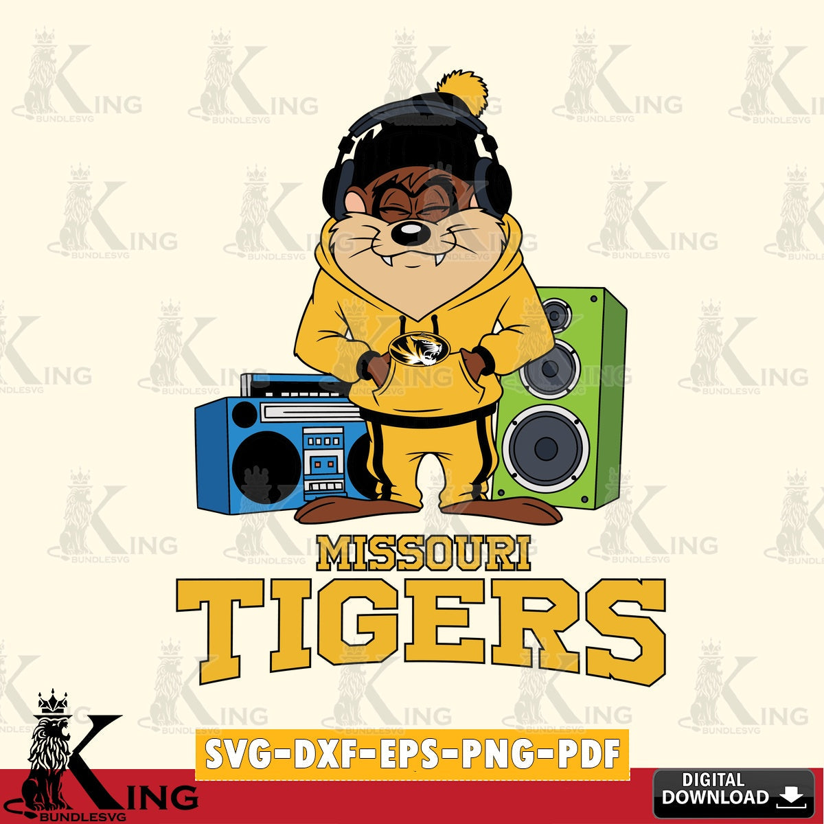 Missouri Tigers Taz Hip Hop SVG file, Cut file , Digital Download , Instant Download, Taz svg, NCAA svg