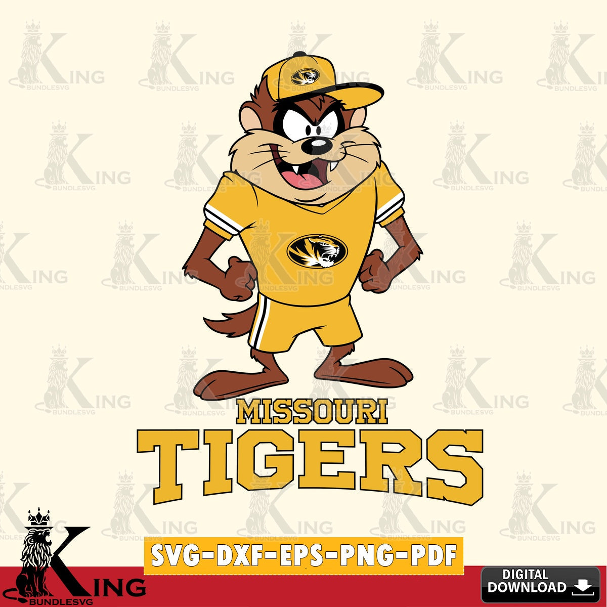 Missouri Tigers Taz Standing Pose SVG file, Cut file , Digital Download , Instant Download, Taz svg, NCAA svg