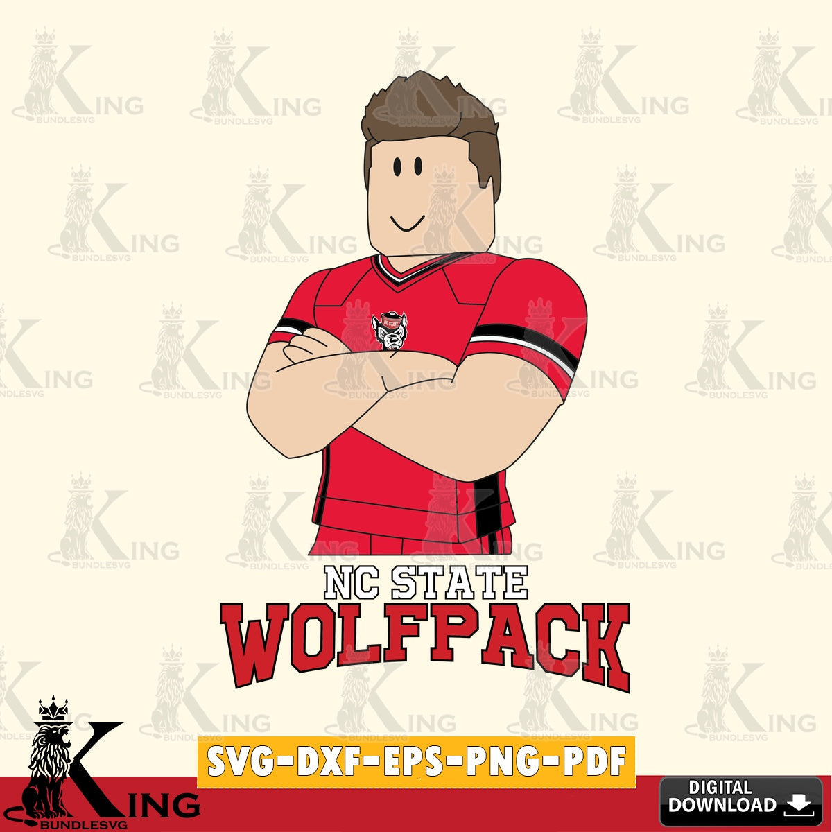 NC State Wolfpack Roblox Football SVG file , NCAA Cricut, File cut , Digital Download , PDF File