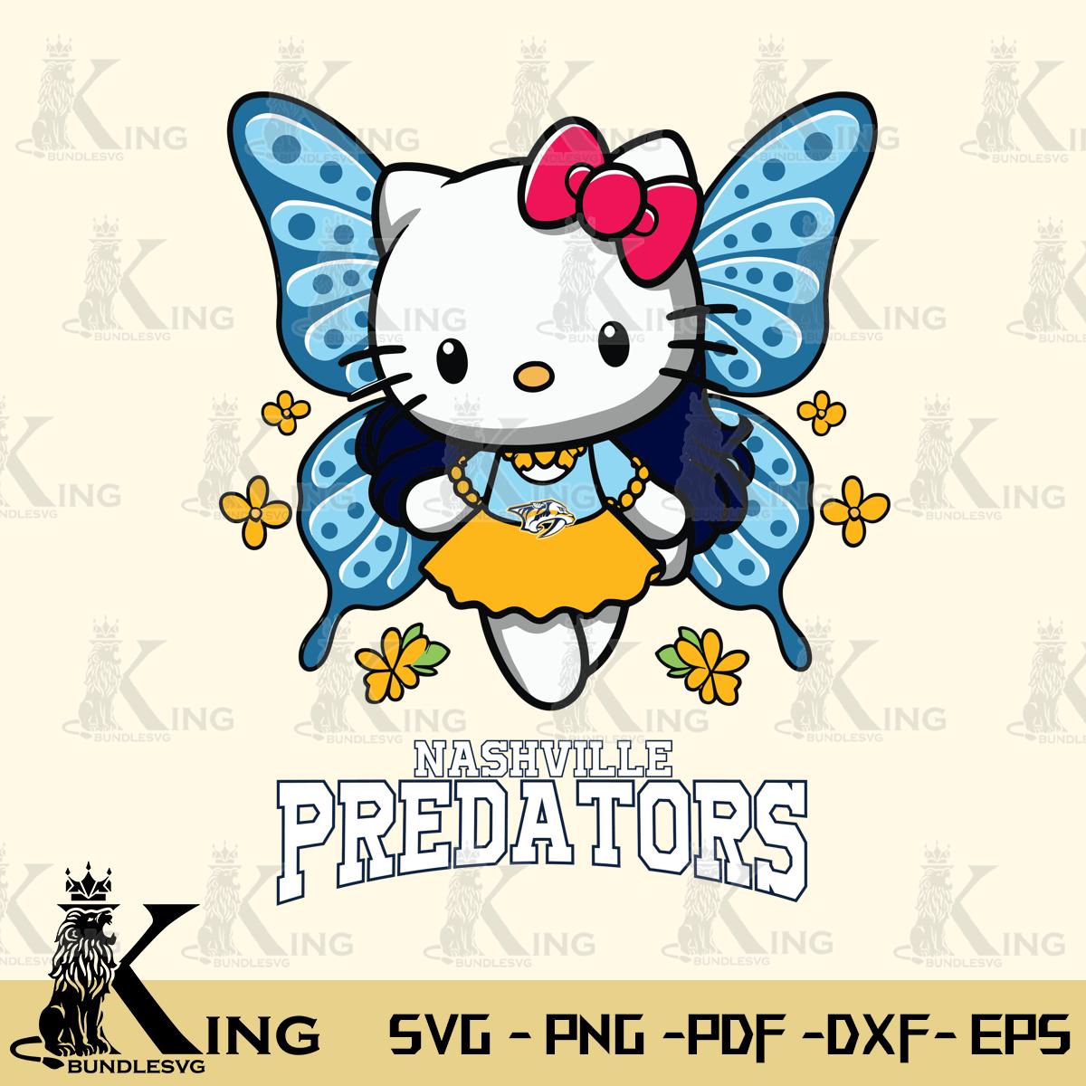 Nashville Predators Butterfly Kitty Charm Svg Eps Dxf Png File, Digital Download