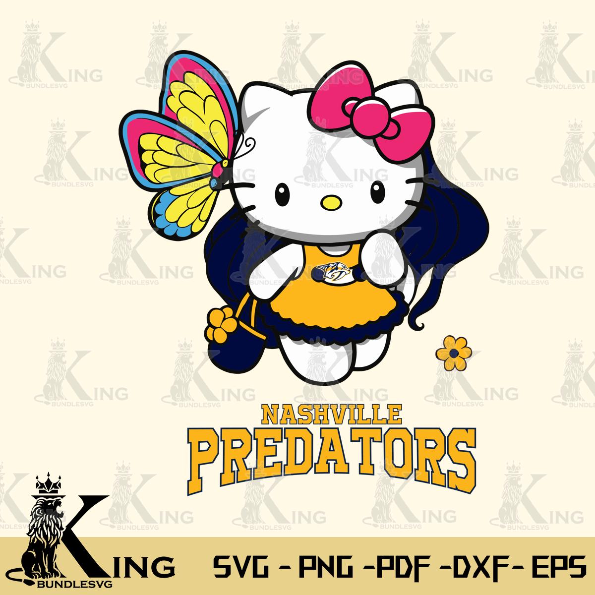 Nashville Predators Kitty Cartoon Svg Eps Dxf Png File, Digital Download