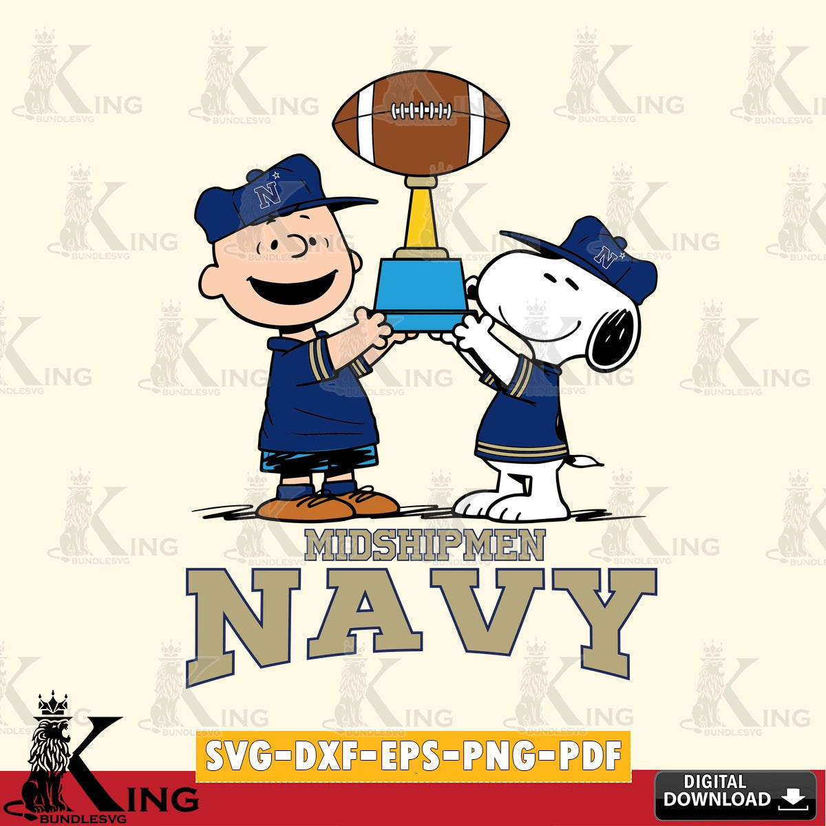 Navy Midshipmen Peanuts Football Trophy SVG, Cricut, Cut file , Digital Download , Instant Download, Peanuts svg, NCAA svg, Football svg, Sport svg