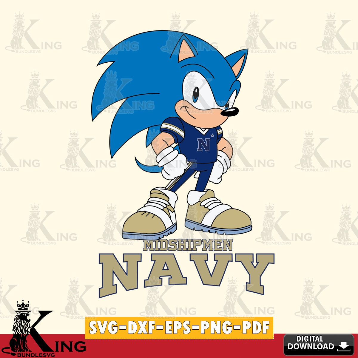 Navy Midshipmen Sonic Football Star Mascot SVG file, Vector , Digital Download , PDF File , Instant Download