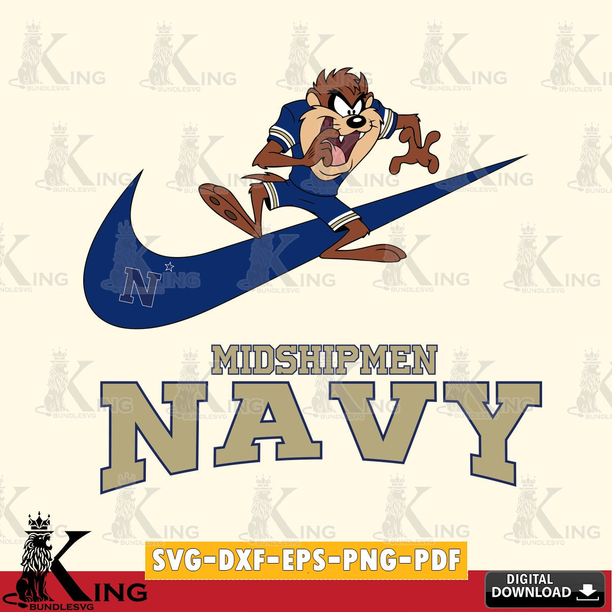 Navy Midshipmen Taz Football Nike SVG file, Cut file , Digital Download , Instant Download, Taz svg, NCAA svg