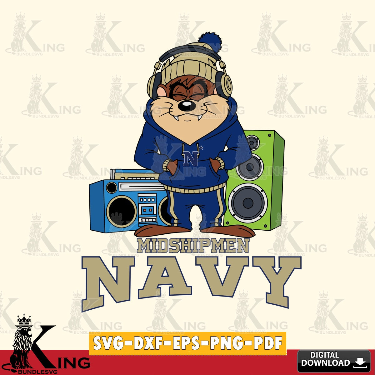 Navy Midshipmen Taz Hip Hop SVG file, Cut file , Digital Download , Instant Download, Taz svg, NCAA svg