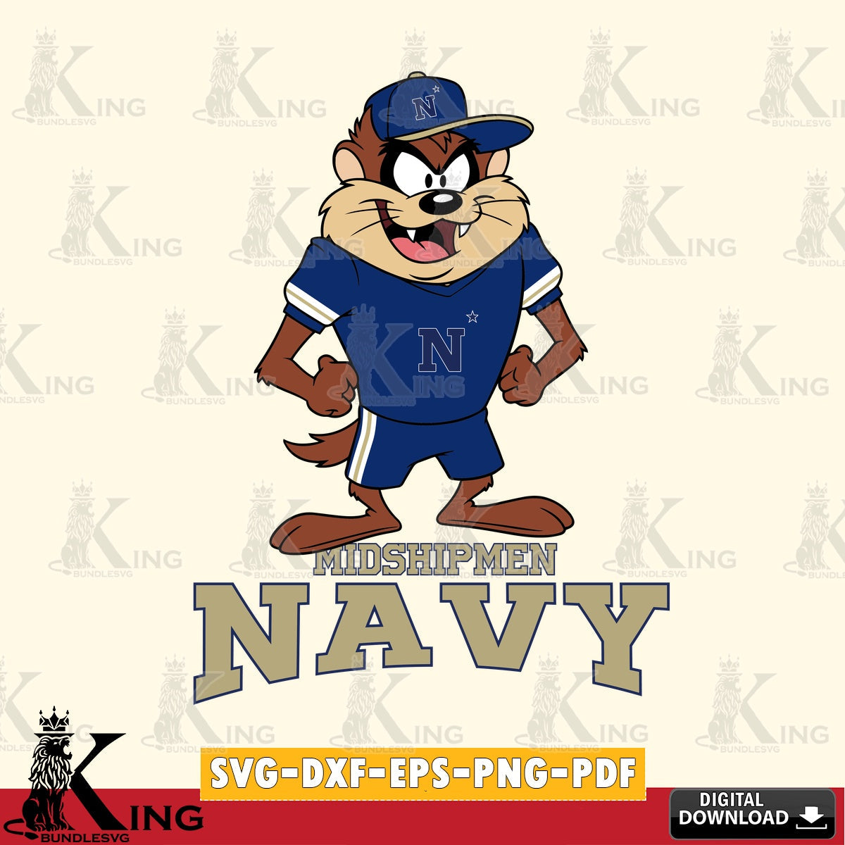 Navy Midshipmen Taz Standing Pose SVG file, Cut file , Digital Download , Instant Download, Taz svg, NCAA svg