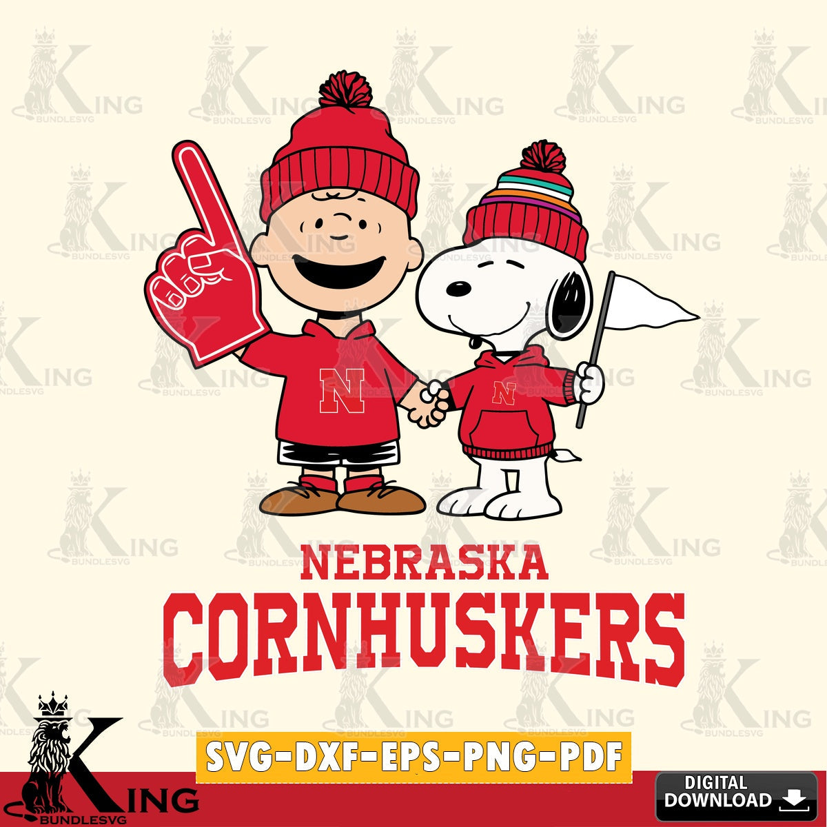 Nebraska Cornhuskers Peanuts Fan Gear SVG, Cricut, Cut file , Digital Download , Instant Download, Peanuts svg, NCAA svg, Football svg, Sport svg