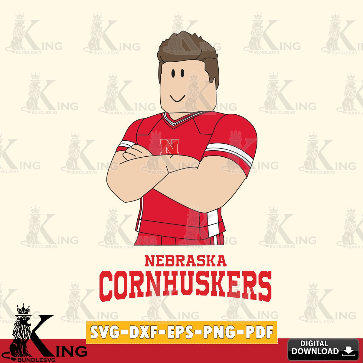 Nebraska Cornhuskers Roblox Football SVG file , NCAA Cricut, File cut , Digital Download , PDF File