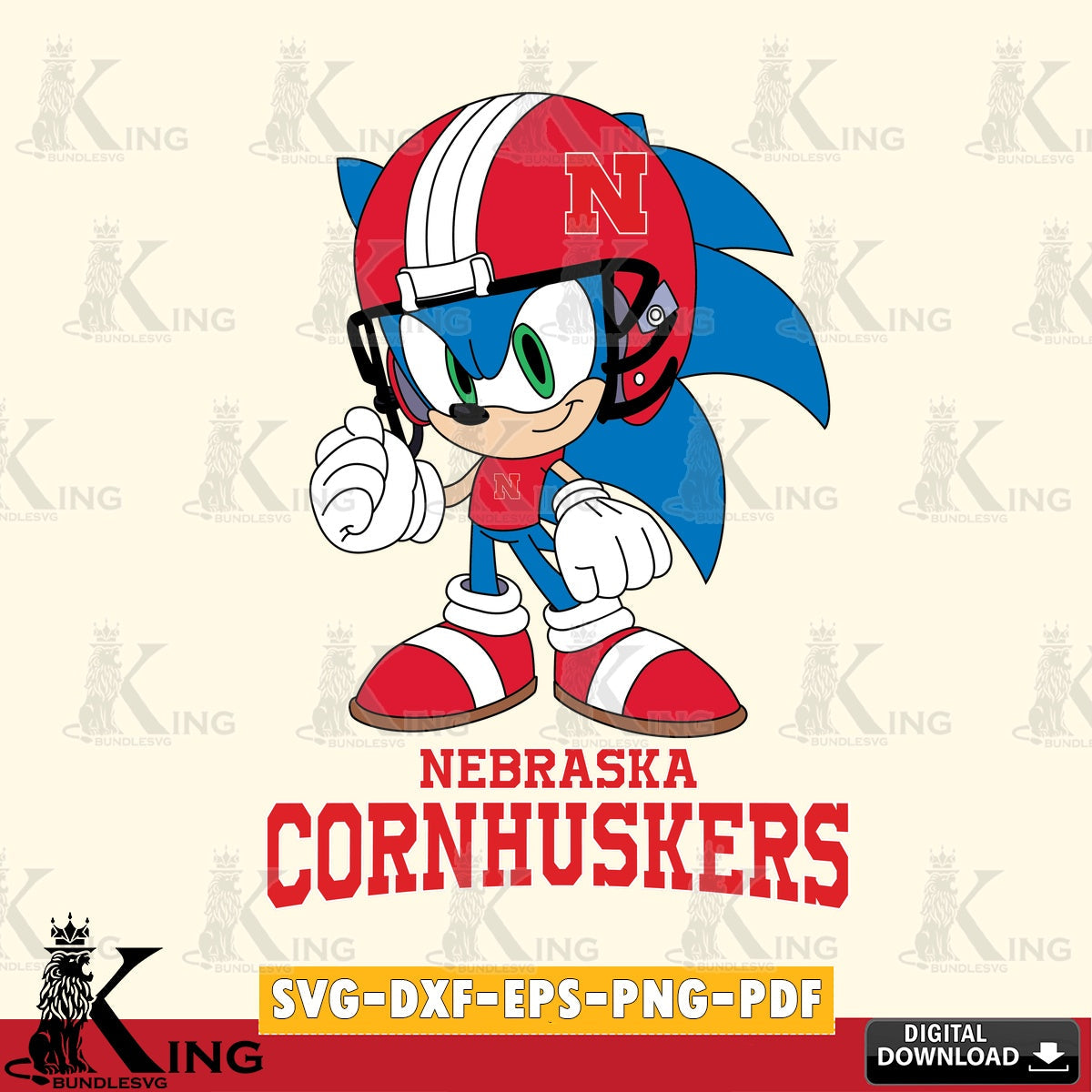 Nebraska Cornhuskers Sonic Football Mascot SVG file, Vector , Digital Download , PDF File , Instant Download