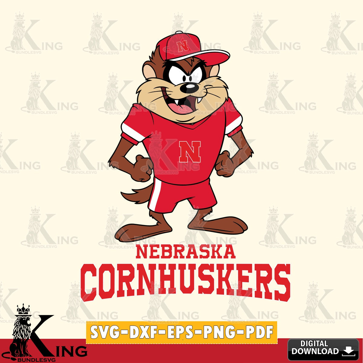 Nebraska Cornhuskers Taz Standing Pose SVG file, Cut file , Digital Download , Instant Download, Taz svg, NCAA svg