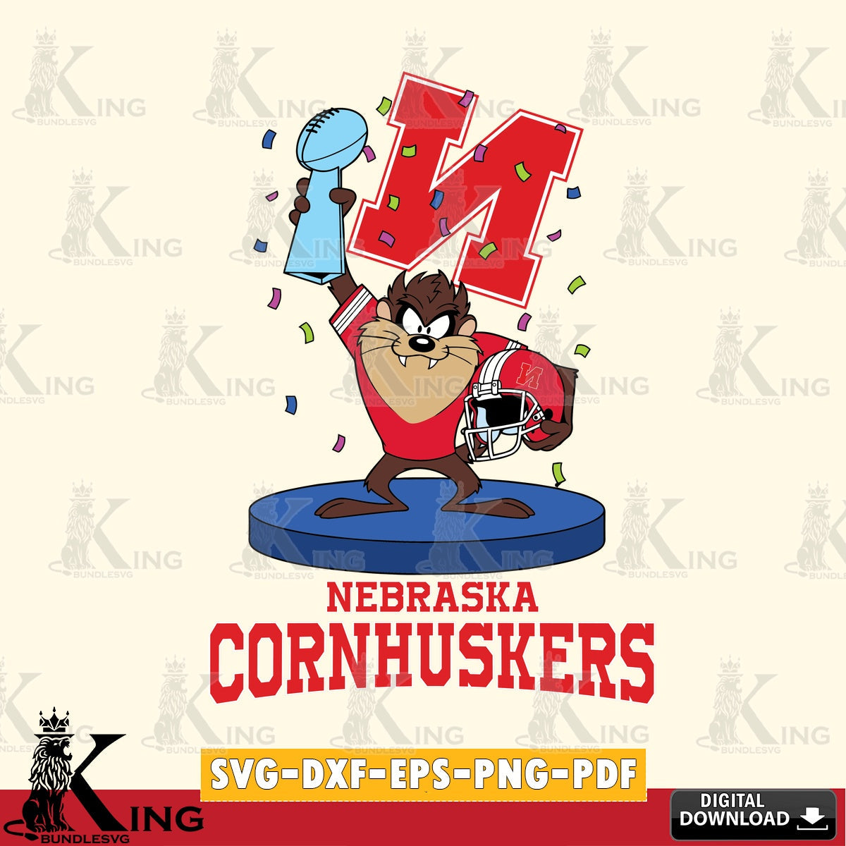 Nebraska Cornhuskers Taz Trophy Podium SVG file, Cut file , Digital Download , Instant Download, Taz svg, NCAA svg