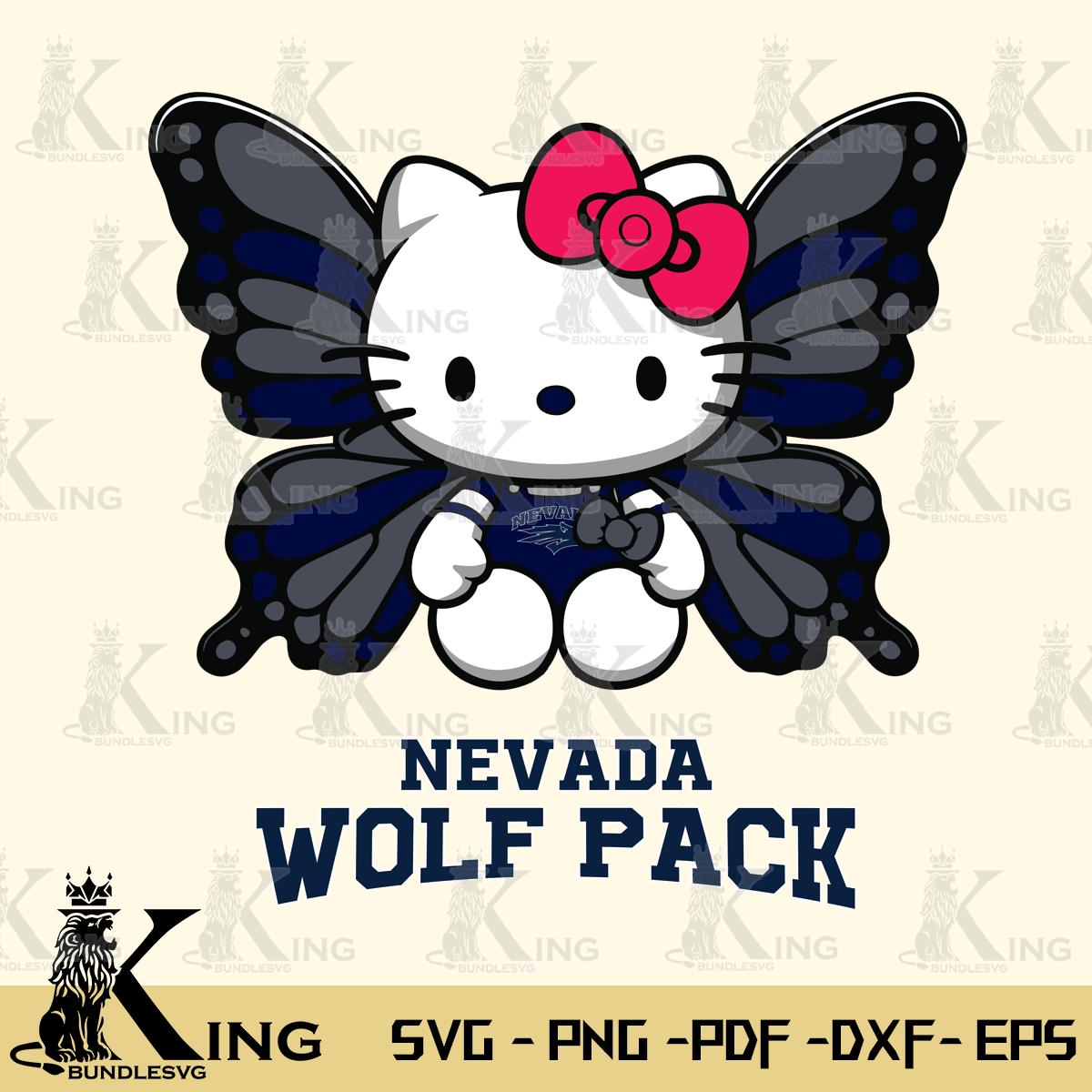 Nevada Wolf Pack Butterfly Kitty Delight Svg Eps Dxf Png File, Digital Download
