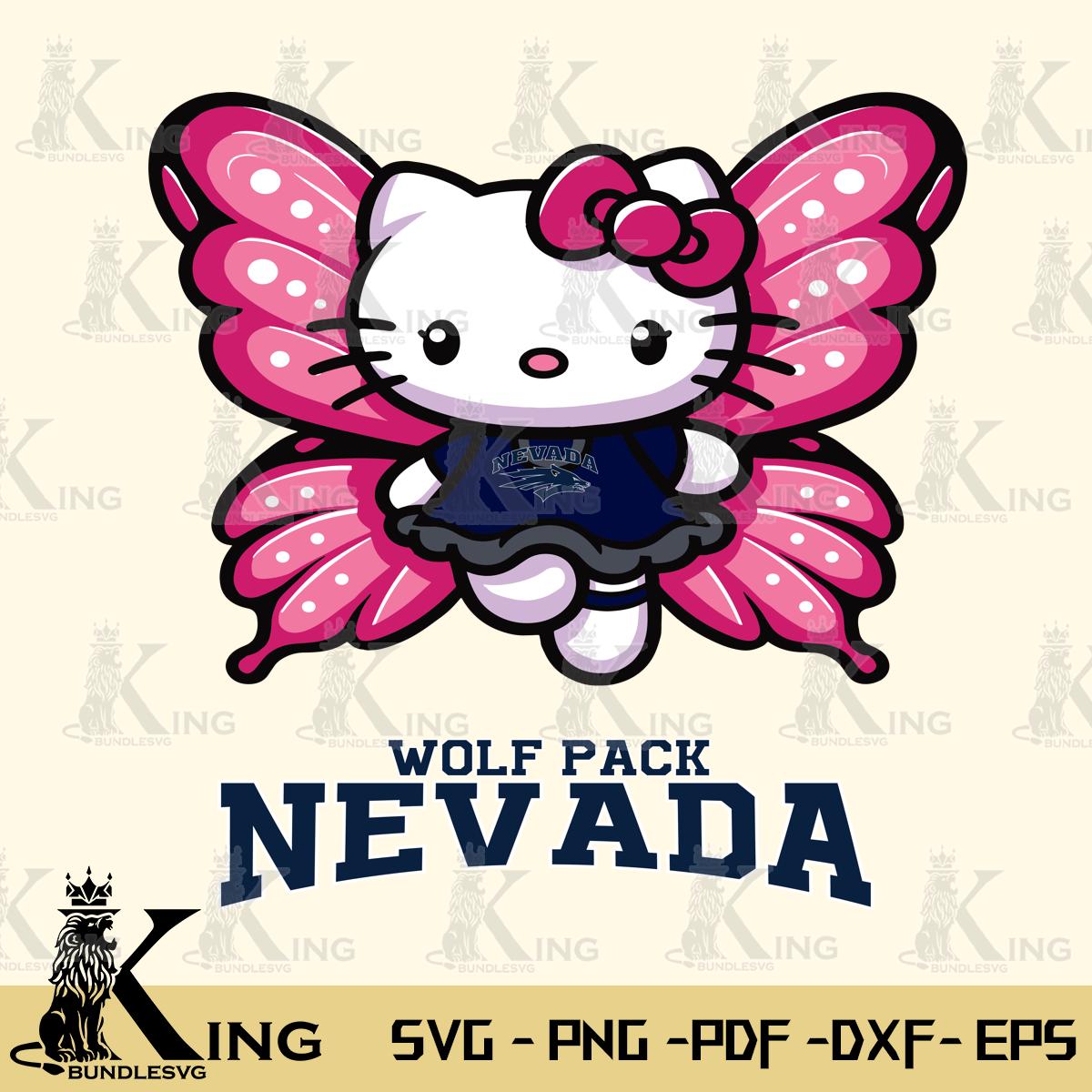 Nevada Wolf Pack Hello Kitty Dreamscape Svg Eps Dxf Png File, Digital Download
