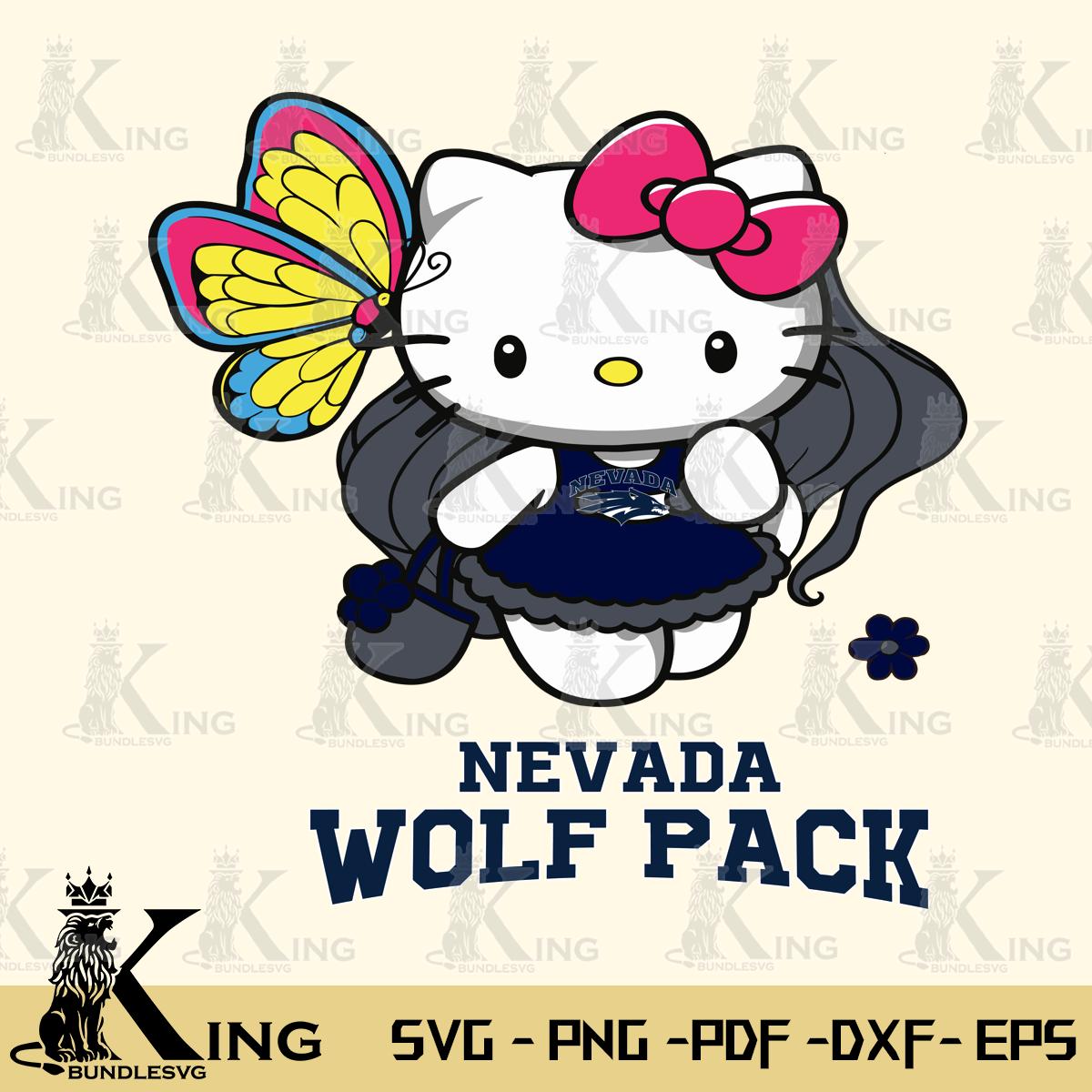 Nevada Wolf Pack Kitty Cartoon Svg Eps Dxf Png File, Digital Download