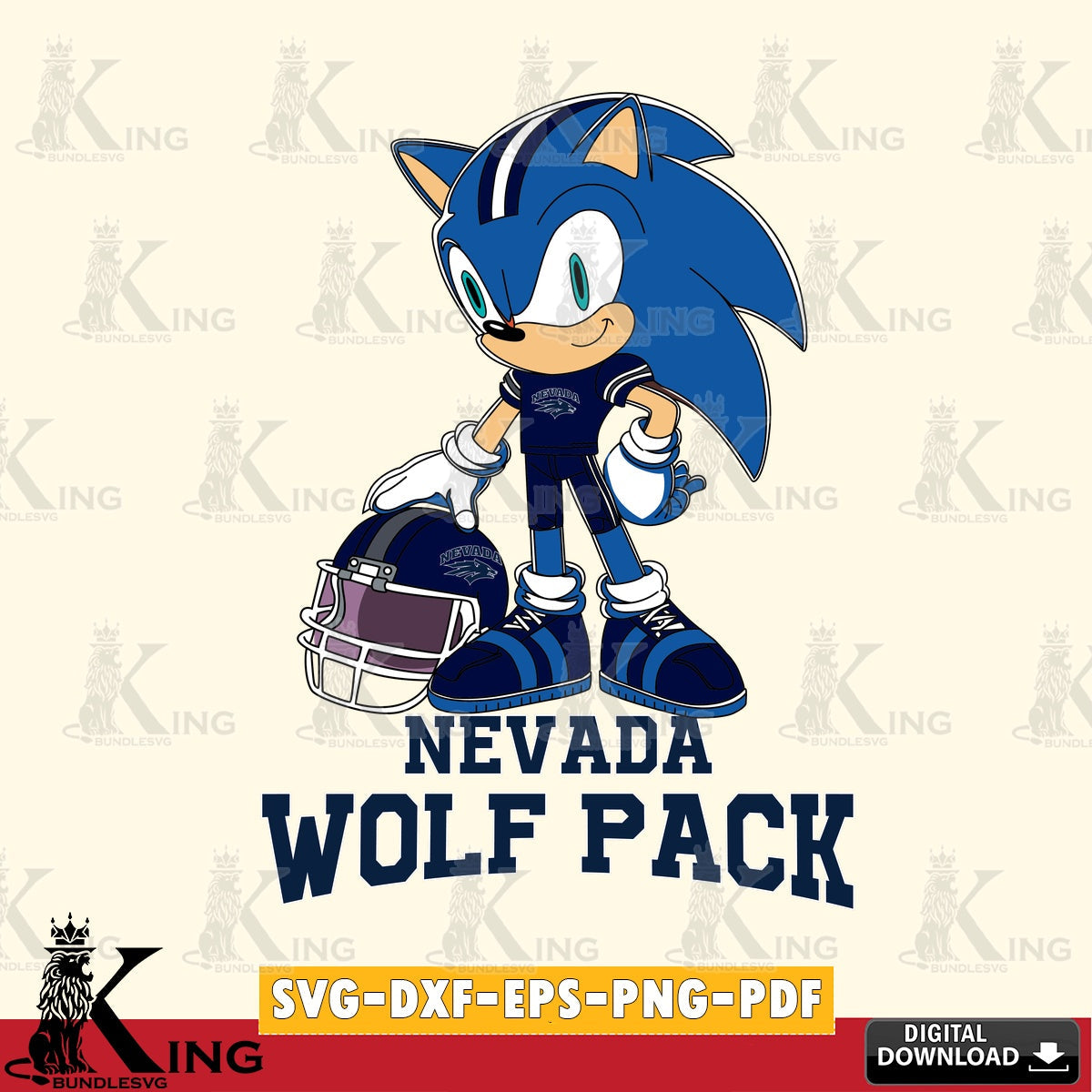 Nevada Wolf Pack Sonic Player Football SVG file, Vector , Digital Download , PDF File , Instant Download